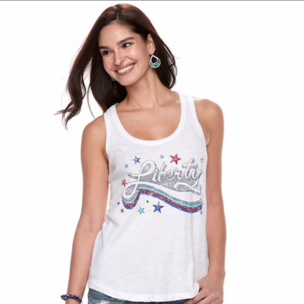 ROCK & REPUBLIC Patriotic Liberty Tank L NWT